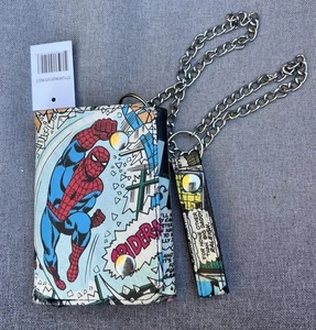 Portafoglio Marvel Spiderman Tripla Pieghevole Design Fumetto Pelle Simulata - Foto 1 di 7