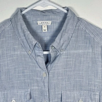 Camisa JOIE Mujer Talla Pequeña Algodón Hidalian Abotonada Blanco Azul Rayas Foto 1 de 4