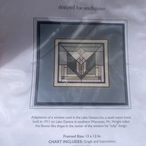 Lake Geneva Tulip Window Frank Lloyd Wright Cross Stitch Pattern Threads Only - Picture 1 of 2