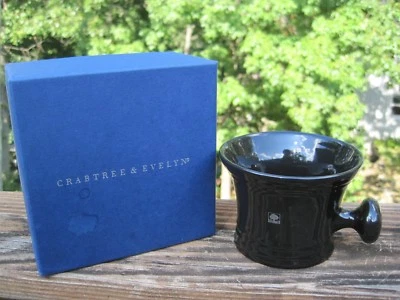 CRABTREE & EVELYN ÉBANO NEGRO CON MANGO TAZÓN DE AFEITAR NUEVO en CAJA INGLATERRA Foto 1 de 3