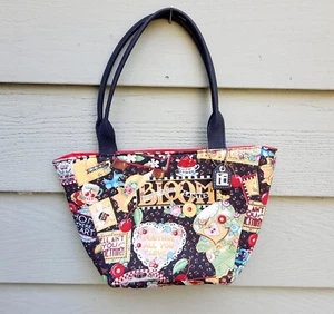 Mary Engelbreit Purse Handbag, Mary's Mottos, Red Lining 9-1/2"T x 13"W x 4"D - Picture 1 of 5