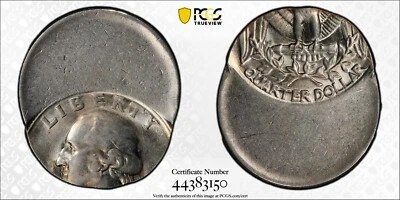 ER332 No Date 25C Clad, Washington Quarter Dollar -- Struck 60% Off Center @6:00 - Image 1 of 4