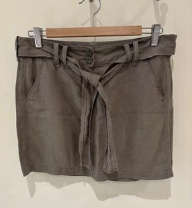 BENETTON Linen Mini Skirt Size 8 - Picture 1 of 2