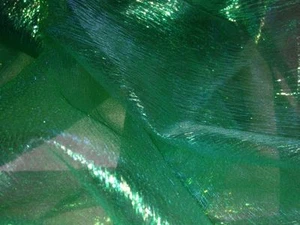 MULTICOLOR Two Tone Organza Stoff in GRÜN Stoffe METERWARE NEU  - Bild 1 von 1