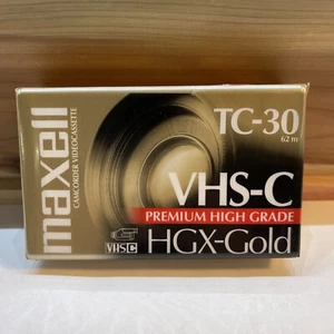 Maxell VHS-C TC-30 HGX-Gold Camcorder Blank Tape Premium High Grade New/Sealed - Picture 1 of 6