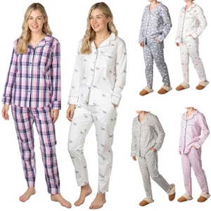 Rydale Cotton Pyjama Set Top & Bottoms 100% Cotton Pjs Nightwear Gift 6 Colours - Picture 1 of 12
