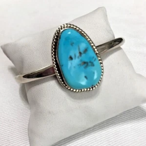 Navajo ~ Sterling Silber .925 ~ Dornröschen Türkis Armreif Armband signiert - Bild 1 von 12