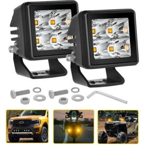 For KAWASAKI KLR 650 2022-2024 KLR650 Crash Bar LED Cube Spot Pods Amber 2x3" - Picture 1 of 14