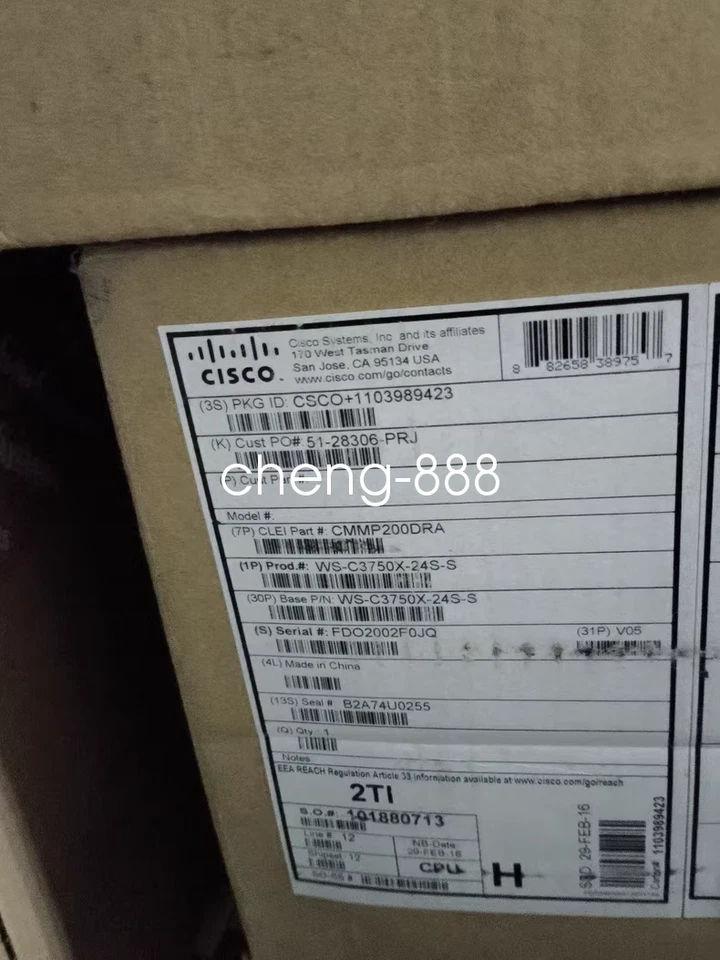 1PCS Cisco WS-C3750X-24S-S Switch new via FedEx or DHL - Image 1 of 1