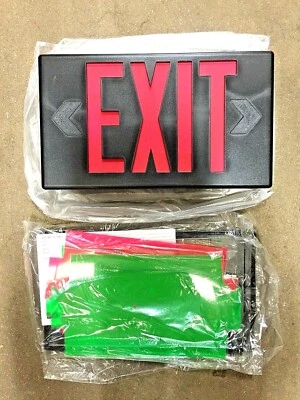 (C) Cooper Lighting Polycarbonate LED Exit Sign LPX7BK  - Image 1 of 4