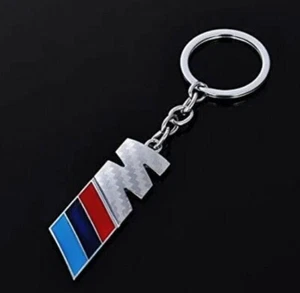 BMW M Sport Keyring M Performance Keychain M Series Carbon Effect BMW Key Silver - Picture 1 of 4