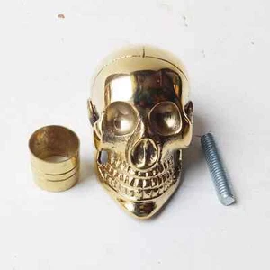 Golden Brass Victorian Skull head Handle for Shaft Walking Stick Cane Solid gift - Imagen 1 de 6