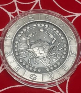 Zodiac Cancer โ 1 Oz .999 Fine Silver Round Crab๐ฆโ ๐๐ค - Picture 1 of 3