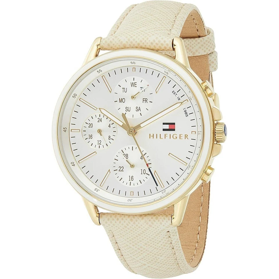 Tommy Hilfiger Orologio Multi-quadrante Quarzo Donna con Cinturino in Pelle 1781