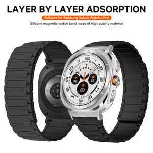 No Gap Silicone Bands Magnetic Watchband Strap for Galaxy Watch Ultra 47mm - Picture 1 of 22
