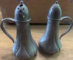 Vintage Alden Pewter #807 3 1/2” Salt And Pepper Shakers - Picture 1 of 2