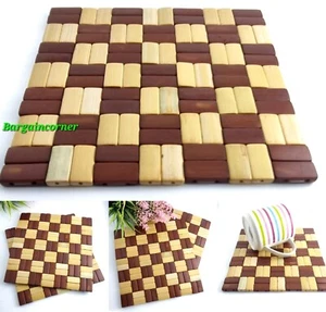 Wood Placemat Heat Insulation Pad Work Top Coaster Table Surface Protector Mat - Picture 1 of 17