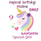 PERSONALISED  BIRTHDAY CARD UNICORN 3RD 4TH 5TH DAUGHTER NIECE SISTER ANY NAME