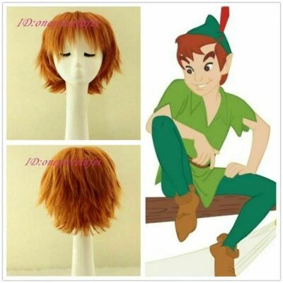 Peluca Cosplay Peter Pan Corta Naranja y Foto 1 de 3