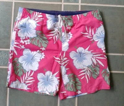 Lands End Mens Hawaiian Print Lined Swim Trunks Size Large EUC - Image 1 of 4