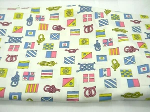 Nautical Flags Knots Marine Print Cotton Drapery Upholstery Fabric 2.5yds 44"W - Picture 1 of 4