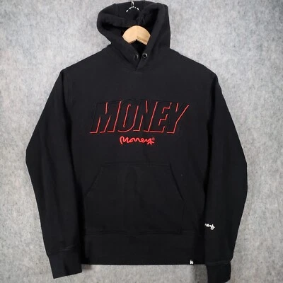 Moletom Money masculino médio preto vermelho grande logotipo soletrado casual academia top - Imagem 1 de 4