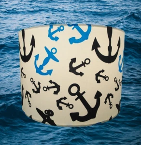 30cm Nautical Decor Anchors Handmade Lampshade, Brand New - Picture 1 of 6