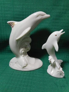 Set of 2 Lenox Dolphins China Jewel and Gold Trimmed - Picture 1 of 10