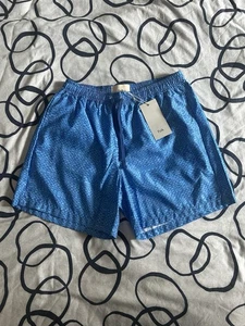 Folk Men’s Blue Patterned Swim Shorts UK Size Small RRP £109 - Picture 1 of 9