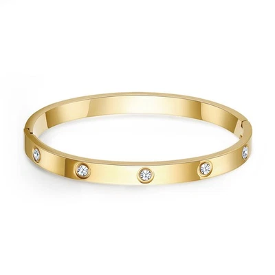 Brazalete Brazalete Amor Chapado en Oro 18k, Brazalete Brazalete de Acero Inoxidable para Mujer Foto 1 de 4