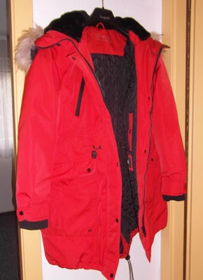 Warme Winterjacke -parka rot mit Kapuze Fellrand 48 - Bild 1 von 4