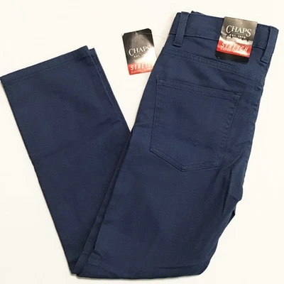 Pantalones elásticos Chaps niñas talla 8 azul marino cintura ajustable 5 bolsillos NUEVO Foto 1 de 4