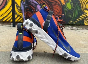 Nike Men's SZ.11 React Runner MID WR ISPA AT3143-400 "Blue Void Team Orange" New - Picture 1 of 22