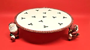 Rare 1989 Fitz & Floyd ~ Old World Christmas Elves ~ 12" Pedestal Cake Stand EUC - Picture 1 of 18