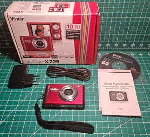 Vivitar Vivicam X 225 Digital Camera Red Compact 10.1Mp Tested & Working - Picture 1 of 9