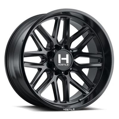 22x10 Hostile H120 Vulcan Asphalt (Matte Black) Wheel 8x170 (-25mm) - Image 1 of 4
