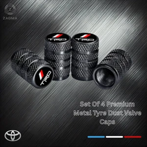 Set Of 4 Premium Metal Tyre Dust Valve Caps For TOYOTA TRD Model - Picture 1 of 4