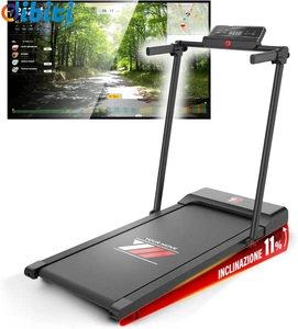 Tapis Roulant Elettrico Salvaspazio 12 Km/H, Tappeto Corsa MAXI 42Cm, MARCHIO IT - Foto 1 di 13