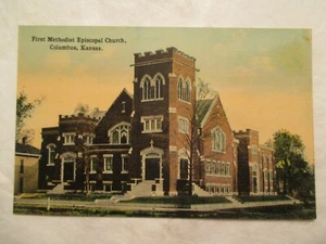 Columbus Kansas Postcard KS First Methodist Episcopal Church - Picture 1 of 2