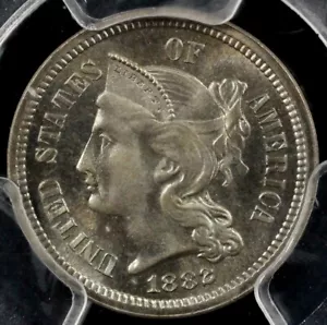 1882 3cn Proof Three Cent Nickel PCGS PR 66 - Picture 1 of 5