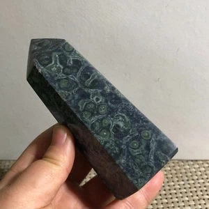 365g 107 mm natürliches Pfauenauge Kristall Polieren Stein Säule Heilung h5 - Bild 1 von 11