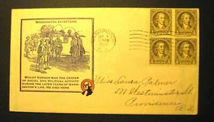 FDC Scott#704 block 1/2 cent Washington 1932 issue Ioor cachet - Picture 1 of 2