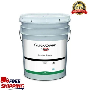 5 Gallon Washable Paint Flat Quick Cover Interior Latex Walls Ceilings Garden - Picture 1 of 7