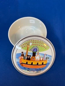 Villeroy & Boch Naif Noah's Ark 4" Porcelain Candy Trinket Box & Lid LaPlau 2 - Picture 1 of 13