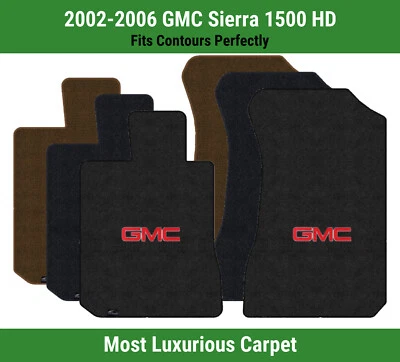 Tapetes carpete Lloyd Luxe primeira fila para '02-06 GMC Sierra 1500 HD com logotipo vermelho GMC 1 - Imagem 1 de 4