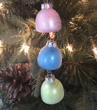 Gumdrop Icicle Christmas Ornament, Pastel, Glass, Tree Decor, Old Stock