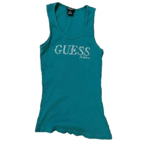 Guess Jeans Medium M Vintage Strass türkis Tank Top - Bild 1 von 5