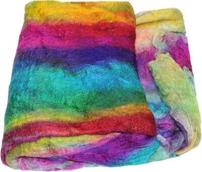 Knitsilk Premium A-Grade Mulberry Silk: Hand-Dyed Multicolour Fiber - Image 1 of 4