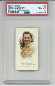 2007 TOPPS ALLEN & GINTER MINI #19 MARIO ANDRETTI CARD PSA 10 LOW POP VERY RARE - Picture 1 of 2
