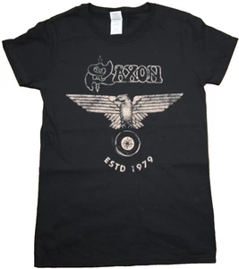 Ladies SAXON 2017 Battering Ram Tour Date Black T-shirt Size SM Small Shirt NWOT - Picture 1 of 3